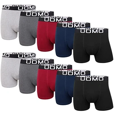 Obrázek L&amp;K Balení po 10 kusech pánské retro šortky boxerky bavlna černé vícebarevné spodky 1116, Vícebarevná sada F