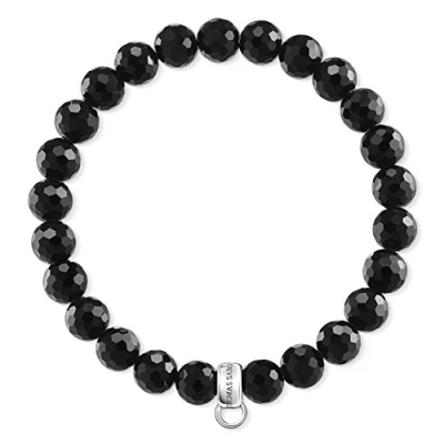Obrázek Thomas Sabo Dámský elegantní náramek černý Charm Club 925 sterlingové stříbro X0220 840 11, Stříbro, Perla