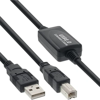 Obrázek InLine 34511I USB 2. 0 kabel, aktivní se zesílením signálu &quot;Repeater&quot;, A na B, 10 m