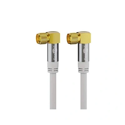 Obrázek Goobay 70606 135dB 75 Ohm satelitní kabel S F konektorem pro DVB přijímač, 3m bílý