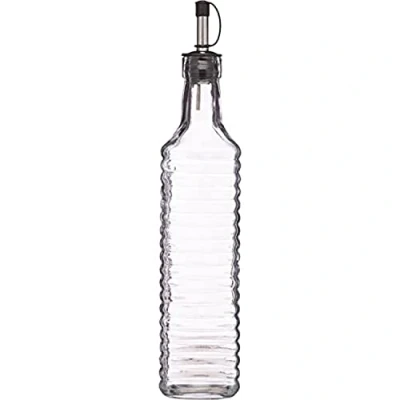 Obrázek KitchenCraft World of Flavours olivový olej/ocet s tradičně rýhovaným povrchem, dávkovač olivového oleje, sklo, objem 550 ml, bezbarvý