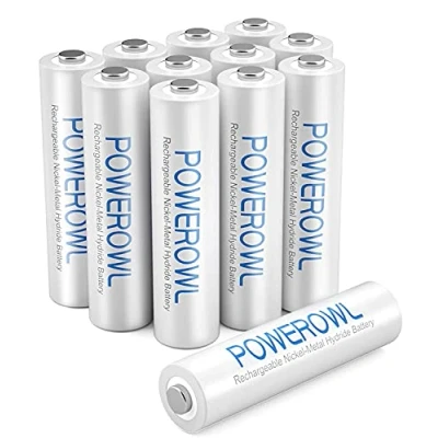 Obrázek POWEROWL Wiederaufladbare AAA Batterien, 12,1000 mAh, 1,2 V, NI Mh, Akku, 1200 Zyklen, geringe Selbstentladung, mit umweltfreundlicher Verpackung