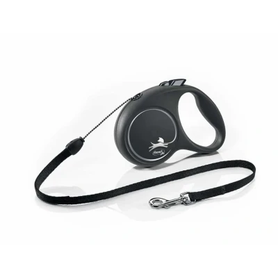 Obrázek Vodítko FLEXI Black Design (M) lanko černé (5m, do 20kg)