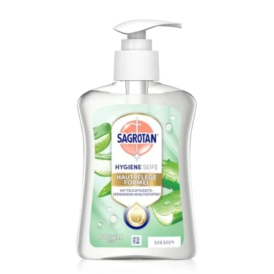 Obrázek Sagrotan mýdlo na ruce ostružiny a lesní plody hygienické tekuté 3 x 250 ml dávkovač mýdla