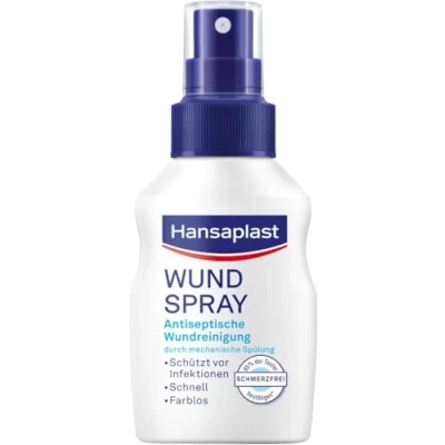 Obrázek Hansaplast sprej na rány, sada 1 (50 ml) pro antiseptické čištění ran, dezinfekční citlivou pokožku, bezbarvá dezinfekce ran