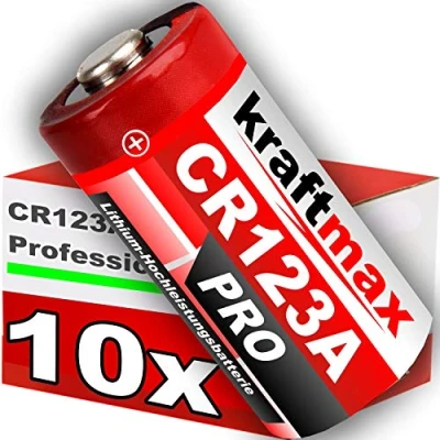 Obrázek kraftmax Balení 10 ks CR123 / CR123A lithiové vysoce výkonné baterie pro profesionální použití nejnovější generace