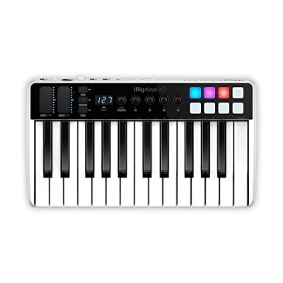 Obrázek IK Multimedia iRig Keys I/O MIDI 25 Tastatur, tragbare Klaviertastatur, für Mac, iPhone und iPad, Tasten, 8 Pads, Musikproduktionsstation, Software Anwendungen