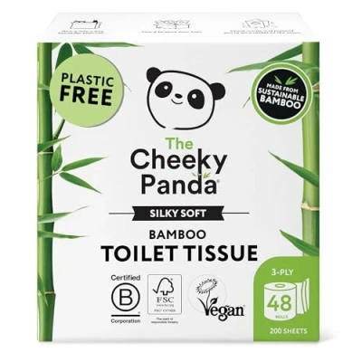 Obrázek The Cheeky Panda Bambusový toaletní papír 3vrstvý, velké balení 48 rolí x 200 listů bez plastů Eco WC