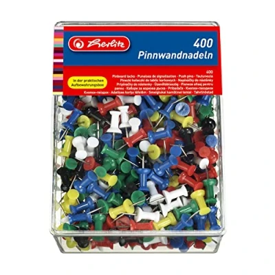Obrázek Herlitz 8859142 špendlík, resp. organizační 23 mm, barevně tříděné, v průhledném boxu 400 ks