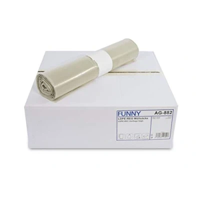 Obrázek Funny Pytle na odpadky LDPE Regenerat, transparentní, svinuté, 120 l, typ 60, 1 balení (1 x 250 kusů)