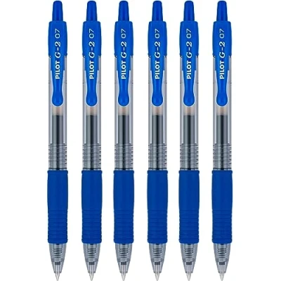 Obrázek Pilot G2 07 modré jemné Retractable Gel Ink Pen kuličkové pero 0,7 mm 0,39 Line šířka doplňovací bl g27 (balení po 6, modré)