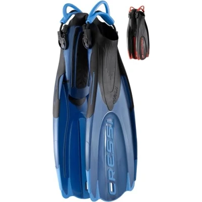 Obrázek CRESSI Maui Long Fins Verstellbare Lange Flossen mit EBS System zum Schwimmen und Schnorcheln, Unisex, Blau/Azurblau, L/XL (44/47), Unisex Adulti