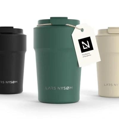 Obrázek LARS NYSØM termohrnek na kávu s sebou 380 ml cestovní hrnek 0,38 litru izolací z ušlechtilé oceli zabezpečený proti vytečení a čaj cestách (Pine Green,