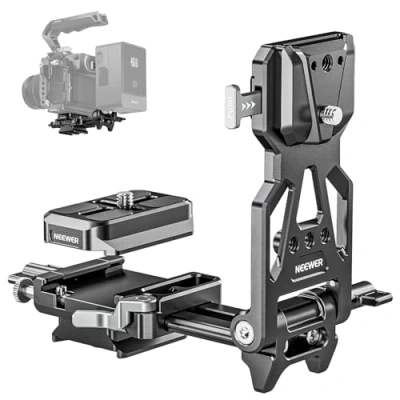 Obrázek NEEWER Skládací akumulátorová deska V Mount Battery Plate s rychloupínací základovou deskou fotoaparátu Arca DSLR Kamera Video Rig, kompatibilní SmallRig Cage DJI RS4 RS3 Gimbal,
