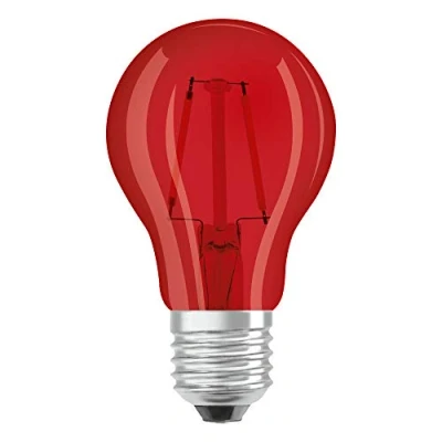 Obrázek OSRAM Dekorativní LED lampa Décor s paticí E27, červená, 3000 K, 2,50 W, náhrada za 15W žárovku, čirá, STAR DECO CLASSIC A