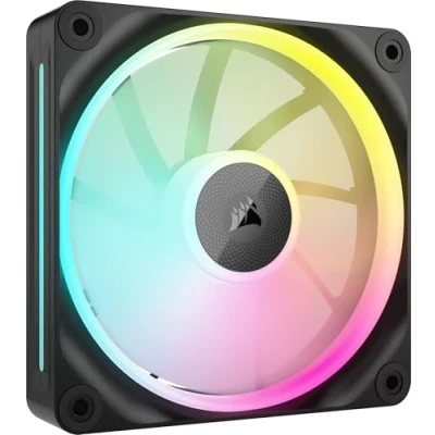 Obrázek Corsair Ventilátor iCUE LINK LX120 RGB 120 mm PWM, jednotlivé balení Dual Light Loops vyžaduje rozbočovač systému (samostatně k dispozici) technologie AirGuide černá barva