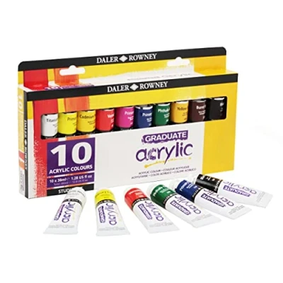 Obrázek DALER ROWNEY GRADUATE Acrylic, akrylová barva ve studentské kvalitě, sada na výběr 10 x 38 ml, multi