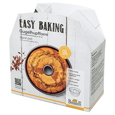 Obrázek Birkmann, Easy Baking, forma na bábovku Ø 22 cm, pečicí s nepřilnavým povrchem ve tvaru pasu, nápady recepty, 881099