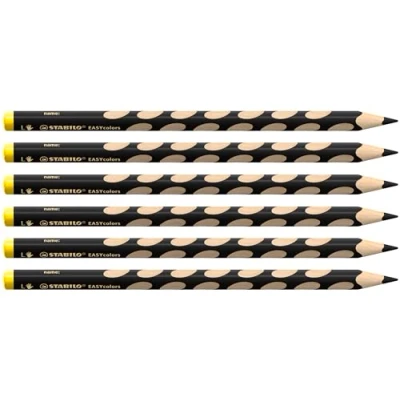 Obrázek Ergonomická barevná tužka pro leváky STABILO EASYcolors balení 6 ks černá