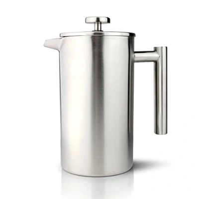 Obrázek Café Olé CFD 12S kávovar z ušlechtilé oceli 1,5 litru dvouplášťová izolace s rukojetí Cool Touch French press filtrem matně kartáčovaný l, 18/10, saténový, l