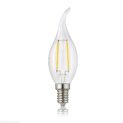 Obrázek hellum LED Glühlampe, Kerzen Windstoß Glühbirne E14 warmweiß, 250 Lumen Windstoßkerze Leuchtmittel 2W entspricht 25 Watt Kerzenbirnen, 2700 Kelvin Warmwei 3,5x3,5x10 cm