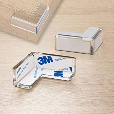Obrázek WELLGRO Hranatá ochrana hran silikonová rohů, 4 x 1,9 cm (D Š V), průhledná, bez BPA volitelné množství, počet kusů: 16 kusů