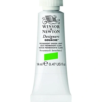 Obrázek Winsor &amp; Newton 605483 Designer kvaš permanentně zelená světlá, tuba 14 ml matné krycí barvy kvaše, ideální pro kvašové obrazy, brilantní, stálobarevné s velkou silou