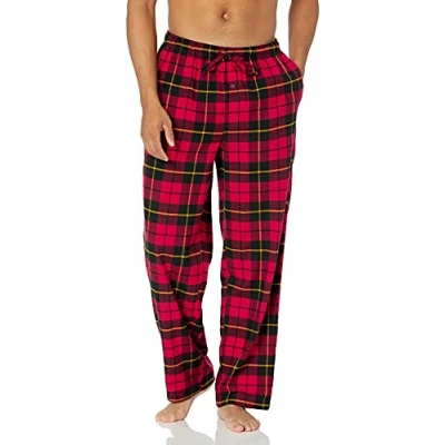 Obrázek Amazon Essentials Pánské pyžamové kalhoty z flanelu (k dostání ve Big &amp; Tall), červené černé buffalokaros, M
