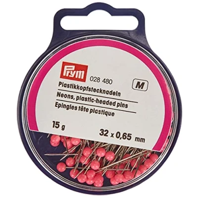 Obrázek Prym 028480 Plastové špendlíky, 0,65 x 32 mm, neonové