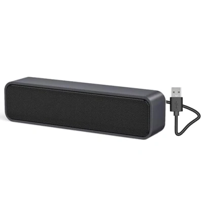 Obrázek ADELGO SoundBar Mini USB reproduktor, počítač reproduktor laptop boxy pro PC, počítač, laptop, notebook, tablet Plug and Play šedý