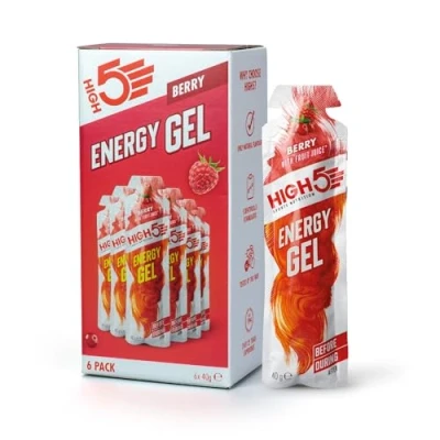 Obrázek HIGH5 Energetické gely rychlý přísun energie se sportovním gelem pro špičkový výkon s přírodní ovocnou šťávou, bez kofeinu energetický gel běh, maraton, cyklistiku, vytrvalost (bobule,