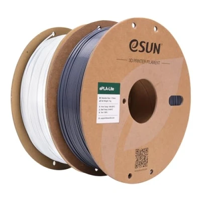 Obrázek eSUN PLA filament 1,75 mm, modifikovaný do 3D tiskárny, přesnost rozměrů +/ 0,03 1 kg na cívku, 2 cívky struna pro šedá+studená bílá