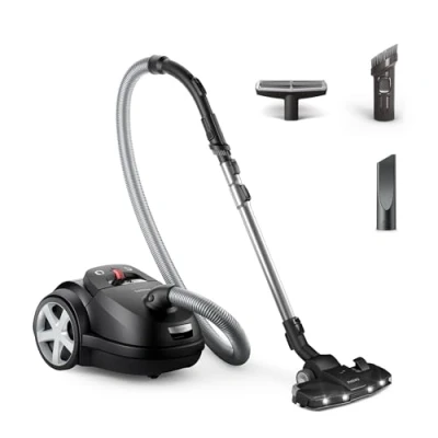 Obrázek Vysavač Philips 8000 Series Performer LED 900W motor, TriActive+ tryska, HEPA, 12 m, sáček s dlouhou životností, Deep Black (XD8122/10)