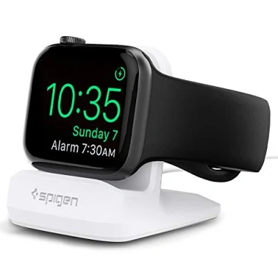 Obrázek Spigen S350 vyvinuto pro Apple Watch, nabíjecí stanice, stojan Watch Ultra 2/1 a série 10/9/8/7/6/5/SE/4/3/2/1 bílá