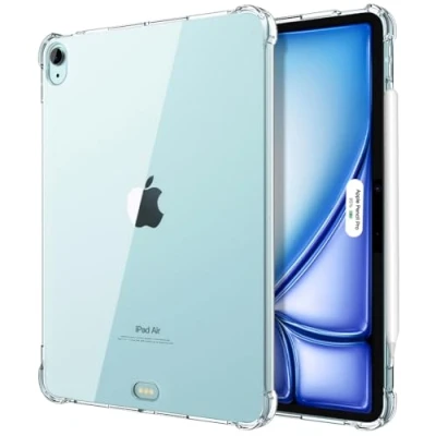 Obrázek TiMOVO pouzdro pro iPad Air 11 palců (M2) 2024, 6./5./4. Generace (2024/2022/2020), štíhlé TPU čiré transparentní zadní strana ochranné pouzdro, Apple Pencil
