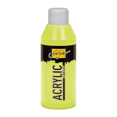 Obrázek KREUL 84240 Solo Goya akrylová světle zelená, 250 ml láhev, krémově mnohostranně použitelná barva ve studijní kvalitě, na bázi vody, rychle a matně schnoucí, dobře krycí, vodotěsná