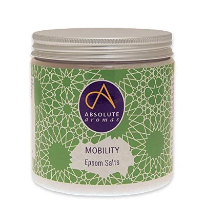 Obrázek Absolute Aromas Mobility Epsom Salz 575g Magnesiumsulfat mit 100% reinen ätherischen Ölen Pfefferminz, Rosmarin und Eukalyptus öl Beruhigt schmerzende Muskeln Gelenke (575g)
