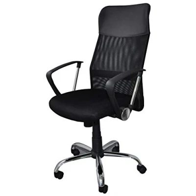 Obrázek OFFICER PRODUCTS 23023331 05 Kancelářská židle Corfu/ergonomická k psacímu stolu otočná židle/membrána látka a umělá kůže/kancelářské křeslo s kolečky, barva: černá