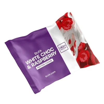 Obrázek Bulk Protein Cookie, sušenky, bílá čokoláda a malina, 12 kusů, porcí, balení se může lišit