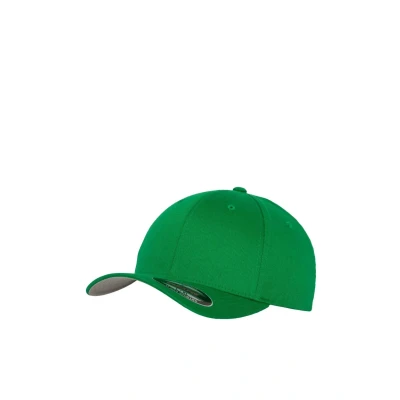 Obrázek Flexfit Wooly Combed 6 panelová unisex baseballová čepice ve 28 barvách, pro dospělé a děti, Zelená, xs s