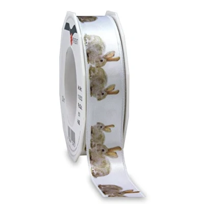 Obrázek Präsent HASE Motivband weiss 20 m Rolle 25 mm