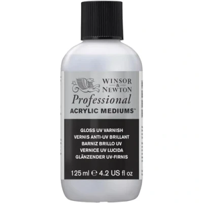 Obrázek Winsor &amp; Newton 3030929 UV lak lesklý, ochranná vrstva pro akrylové obrazy 125ml láhev