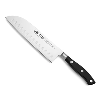 Obrázek Arcos 233500 série Riviera Santoku nůž Asijská čepel umělecká čepel. Nitrumovaný kovaný ušlechtilá ocel 180 mm rukojeť polyoxymetylen (POM) barva černá, černá