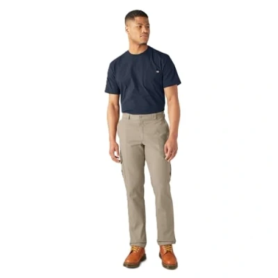 Obrázek Dickies Pánské kalhoty Straight Cargo Pant regulérní rovné strečové keprové hadicové kalhoty, písek.