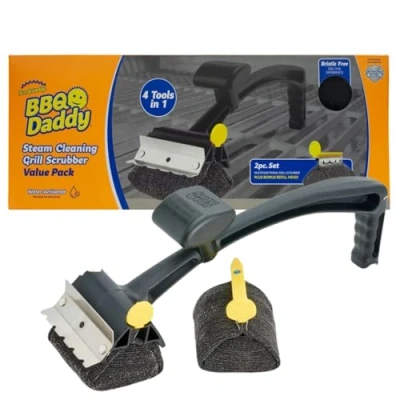 Obrázek Scrub Daddy BBQ und Nachfüllköpfe Grill Reinigungsbürste mit Schaber &amp; Flaschenöffner, Bürste für Grillrost, Grillbürste Ohne Borsten, Grillreinigungsbürsten, Hightech Reinigungszubehör
