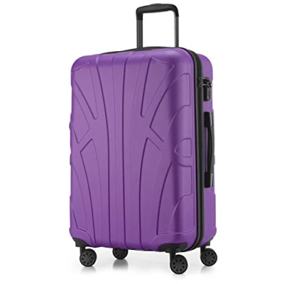 Obrázek suitline Kufr na kolečkách ve 3 velikostech, sada kufrů skořepinový cestovní (55 cm, 66 76 cm) dvojitá kolečka, Lila,
