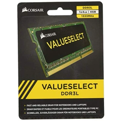 Obrázek Corsair Value Select SODIMM 4GB (1x4GB) DDR3L 1333MHz C9 paměť pro laptop/notebooky černá