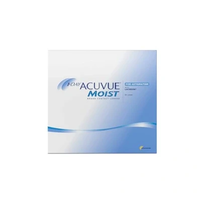 Obrázek ACUVUE MOIST 1 DAY for Astigmatism Denní kontaktní čočky 3,25 dpt, Cyl 1. 75, Ach 170 &amp; BC 8. 5 UV ochrana, hydratační příjemný pocit při nošení 90 čoček