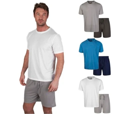 Obrázek Light &amp; Shade Herren Lsset032 Pyjama Set, Weiß/Grau meliert, S