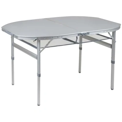 Obrázek Bo Camp 1404420 Kempinkový stůl Premium Oválný Case model 120 x 80 cm, šedý